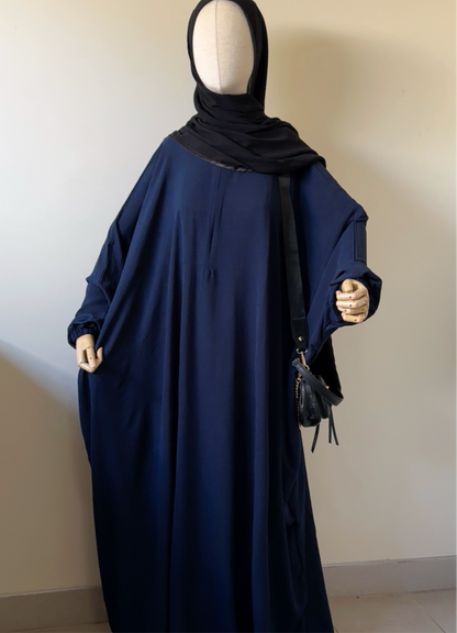 Navy Batwing Abaya